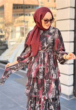 Siyah Şifon Elbise