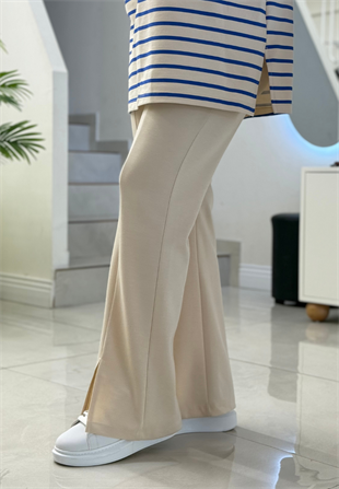 Taş Yırtmaçlı Modal Pantolon