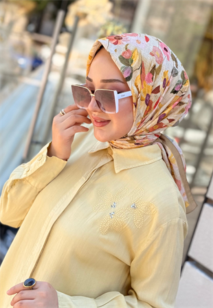 Tatlı Sarı Floren Soft Eşarp