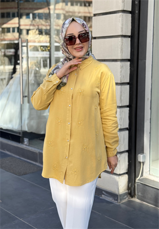 Tatlı Sarı Papatya Tensel Gömlek