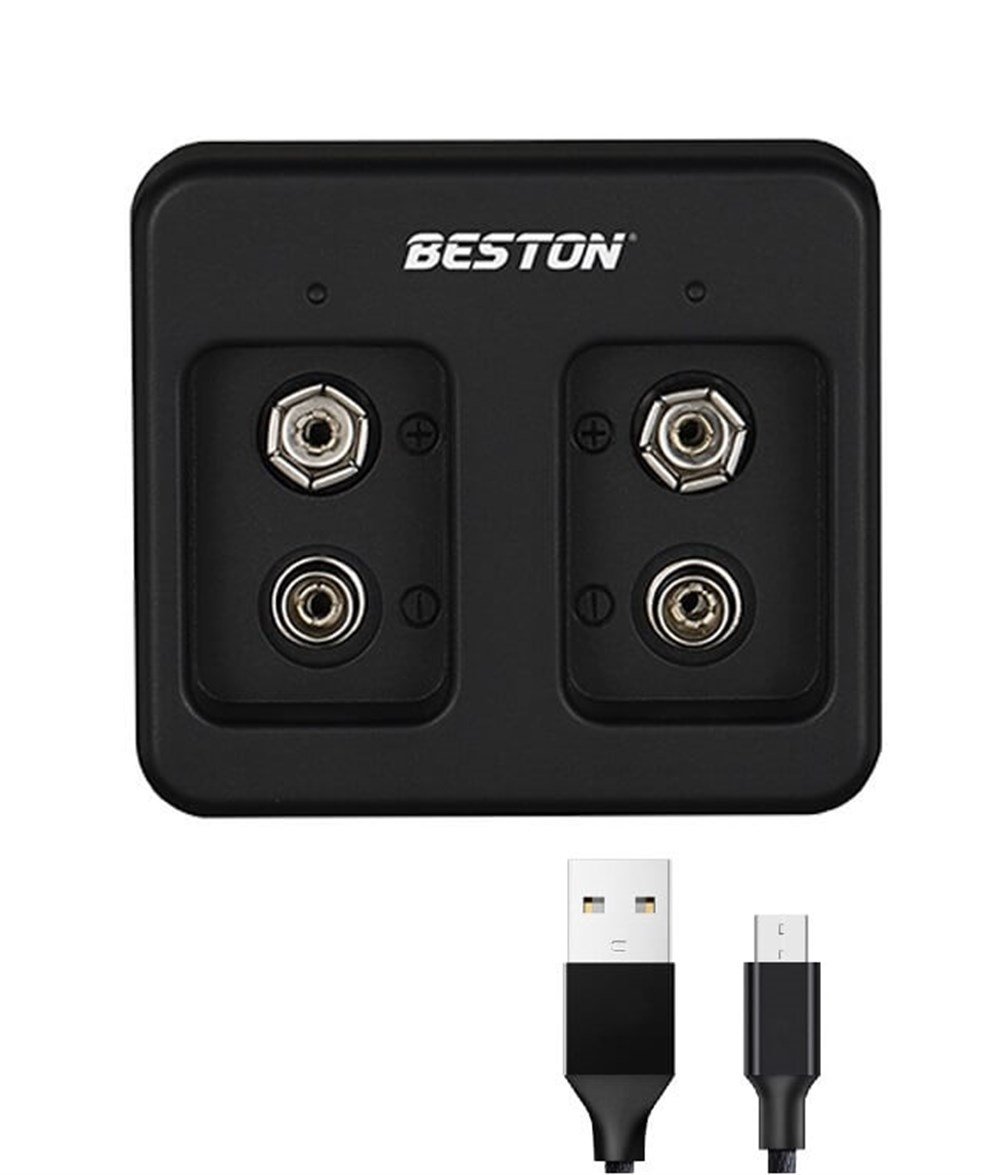 Beston 2li 9v Pil Şarj Cihazı USB Kablolu