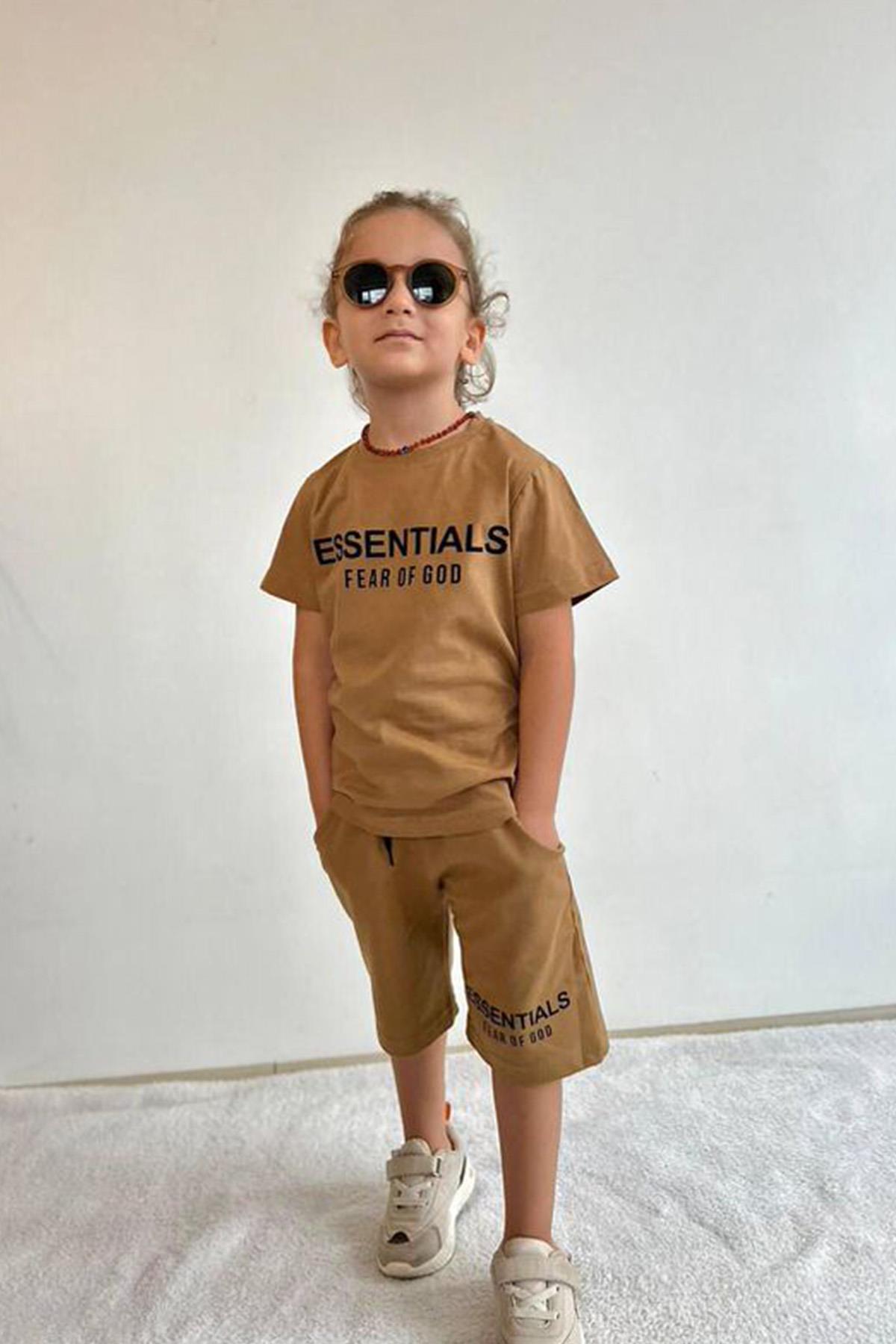 Essentials Şortlu Takım Kahverengi