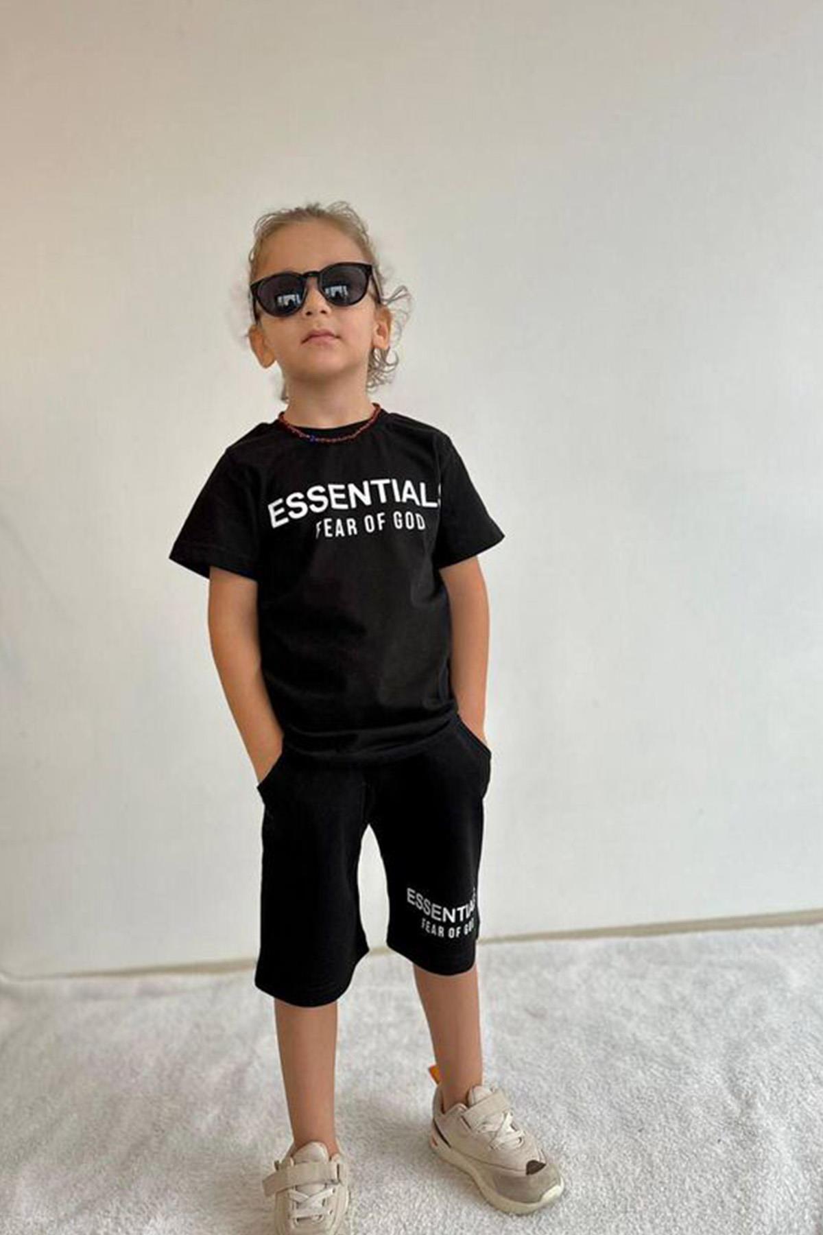 Essentials Şortlu Takım Siyah