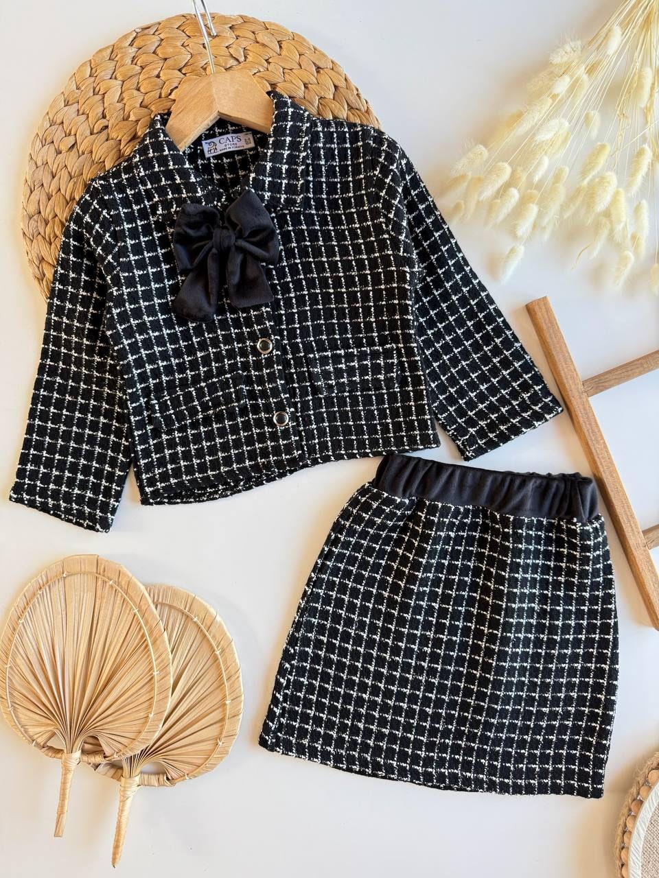 TÜVİT ETEKLİ TAKIM SİYAH