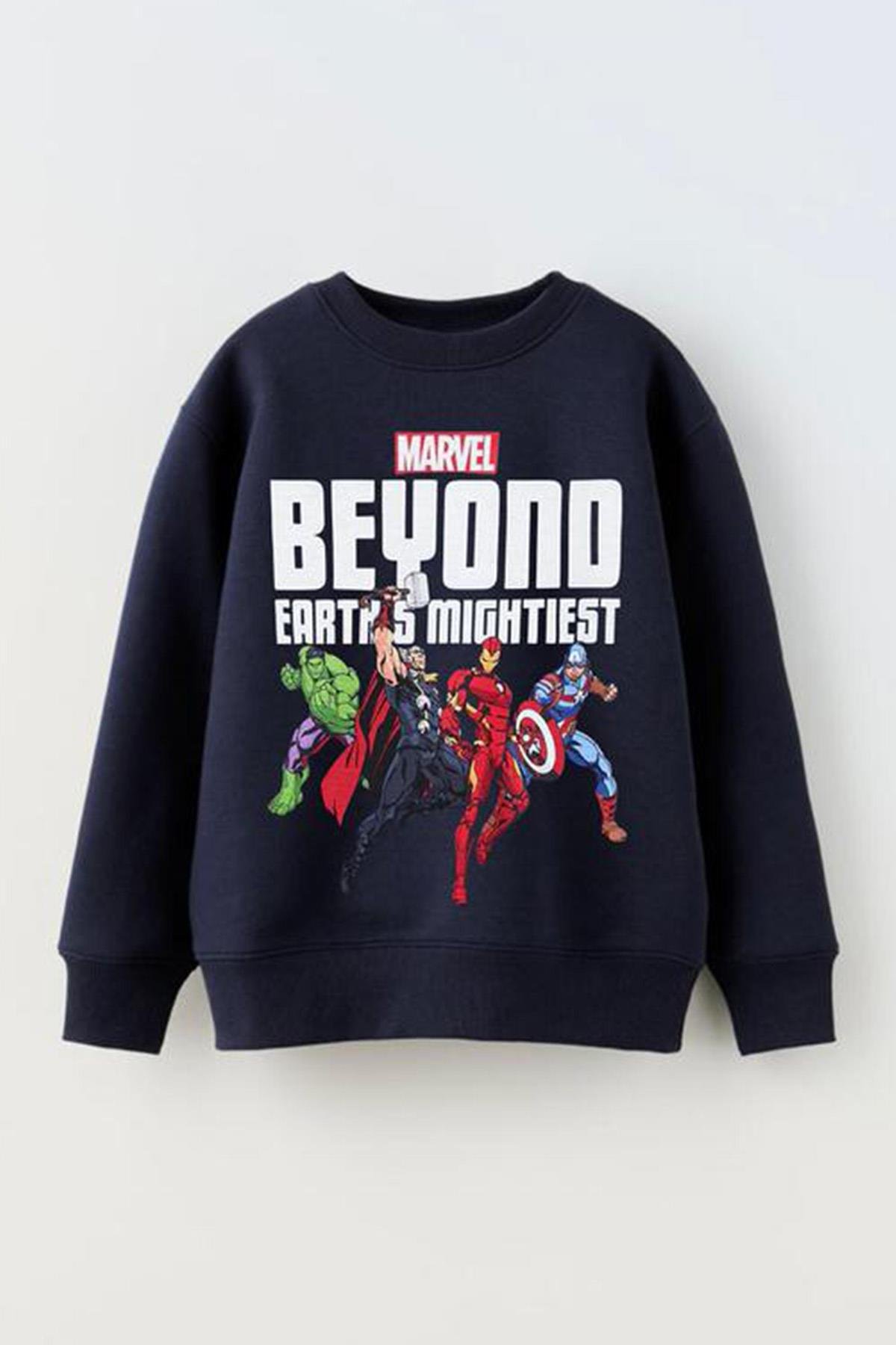 3 İplik Beyond Earth's Baskılı Sweatshirt 