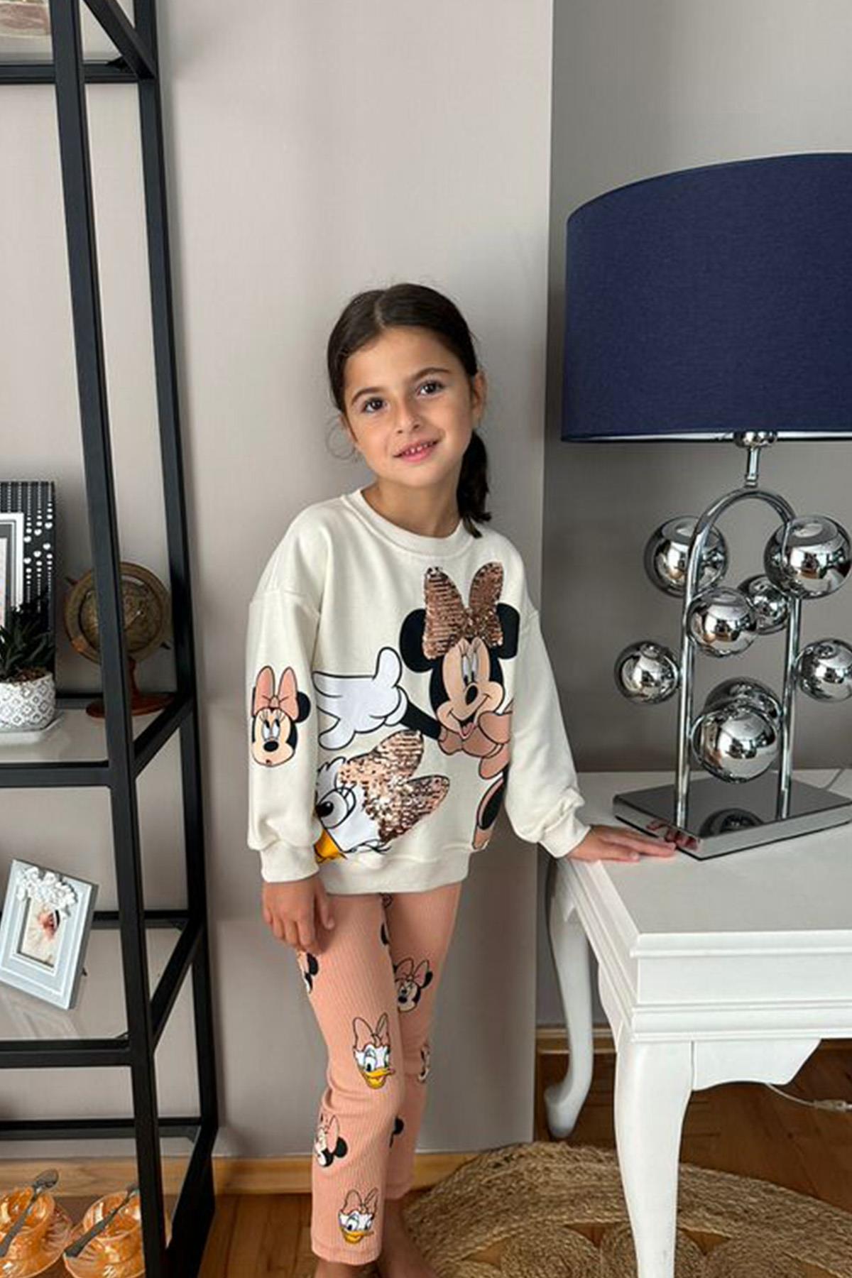 3 İplik Minnie Friends Taytlı Takım
