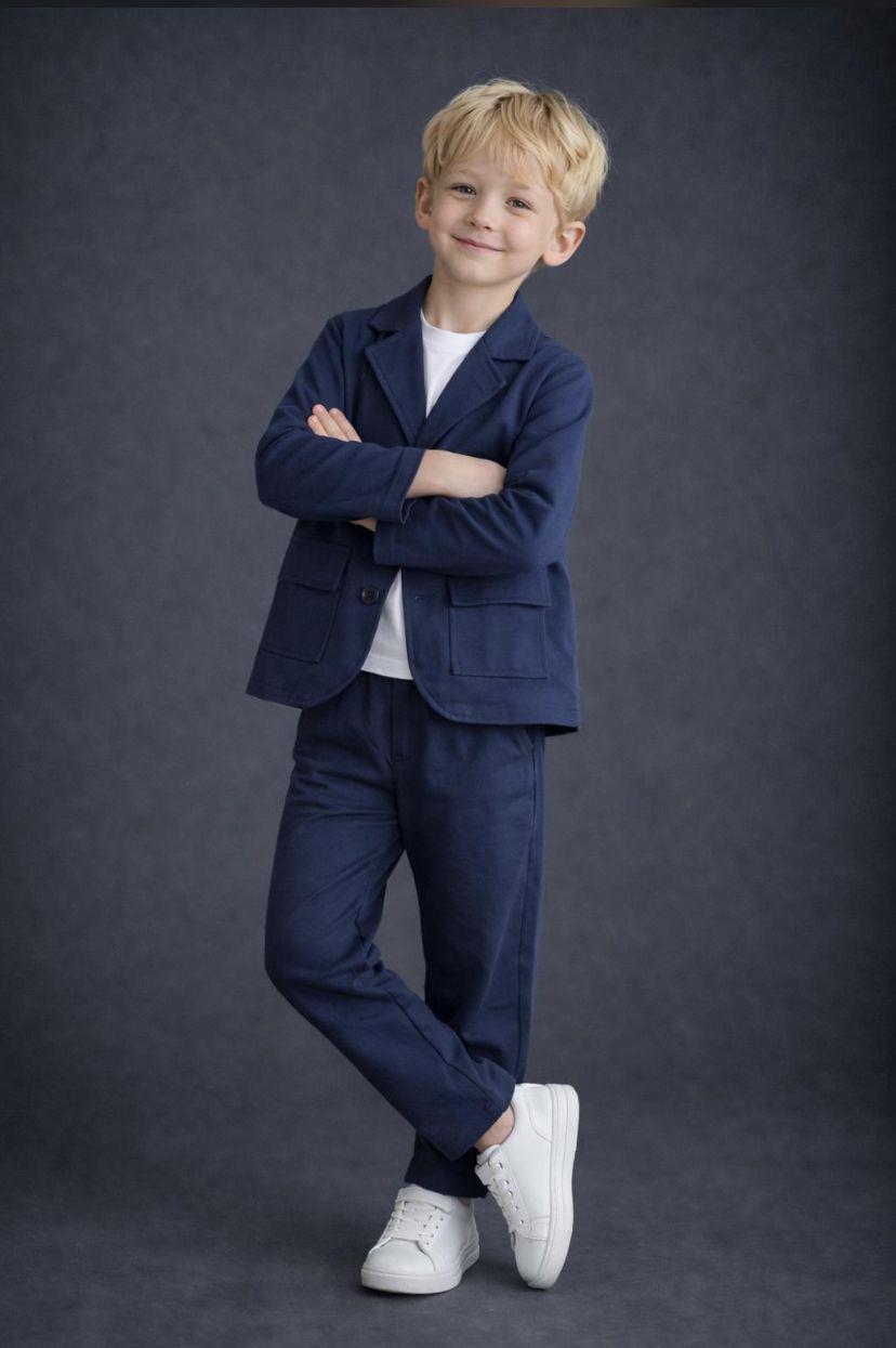 BLAZER KETEN TAKIM LACİVERT