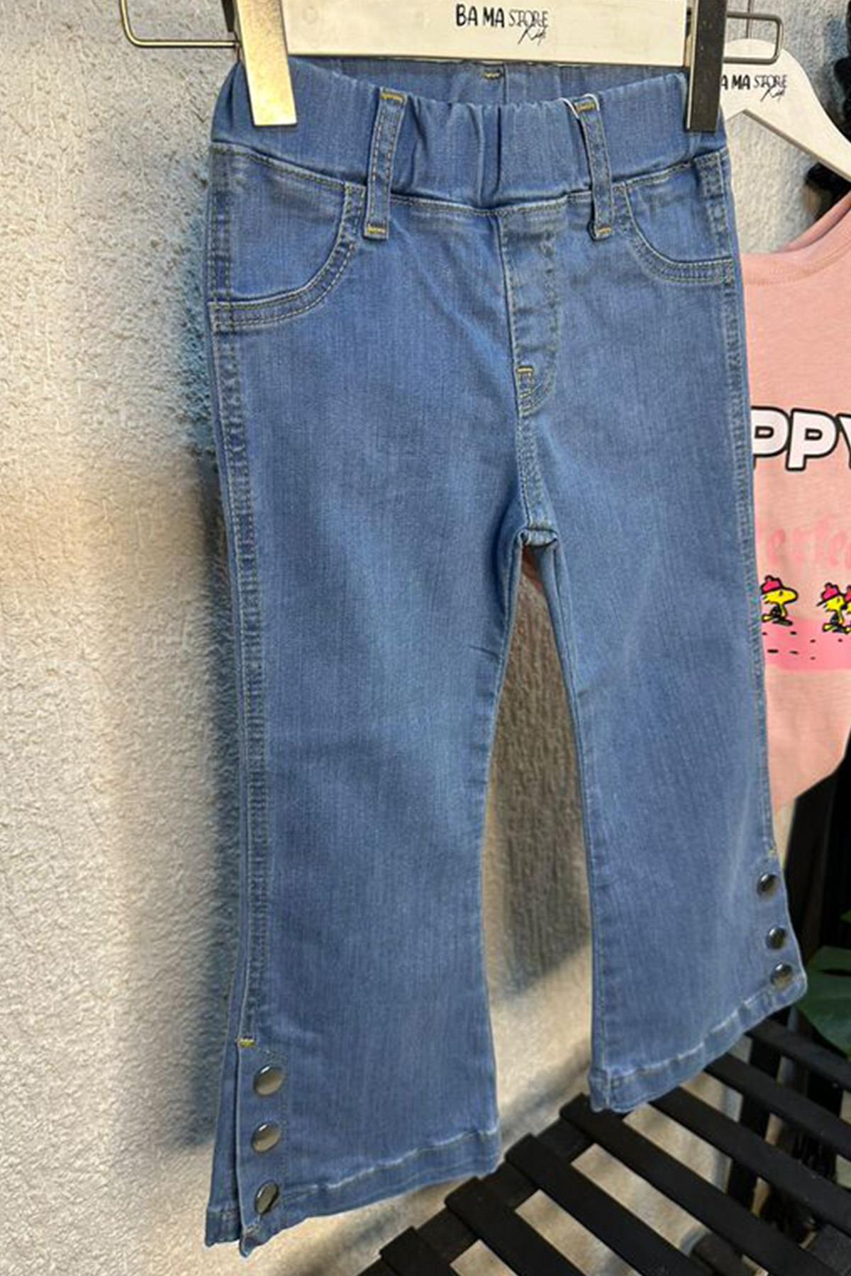 Denim İspanyol Pantolon Mavi