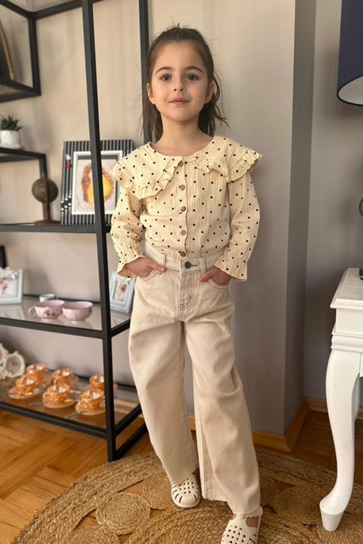 İspanyol Kot Pantolon Bej