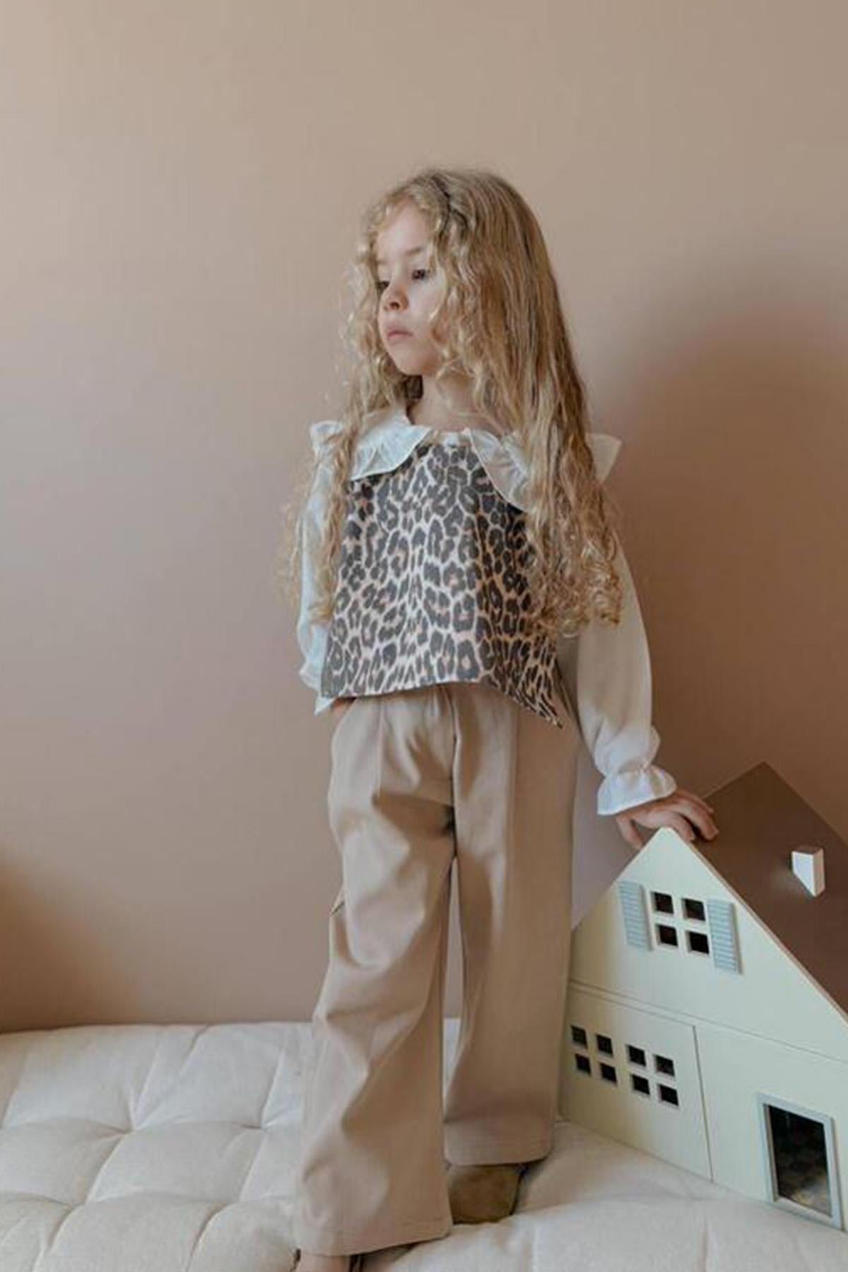 Leopar Desenli Yelek Takım 