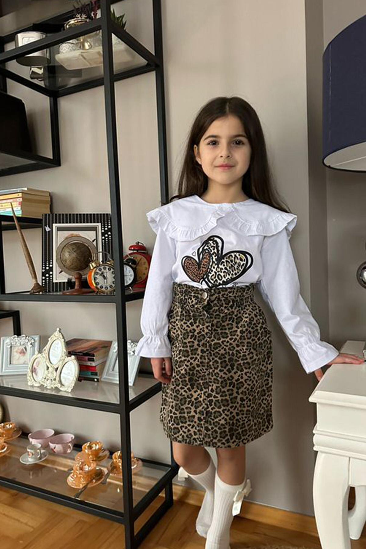 Leoparlı Etek Takım 