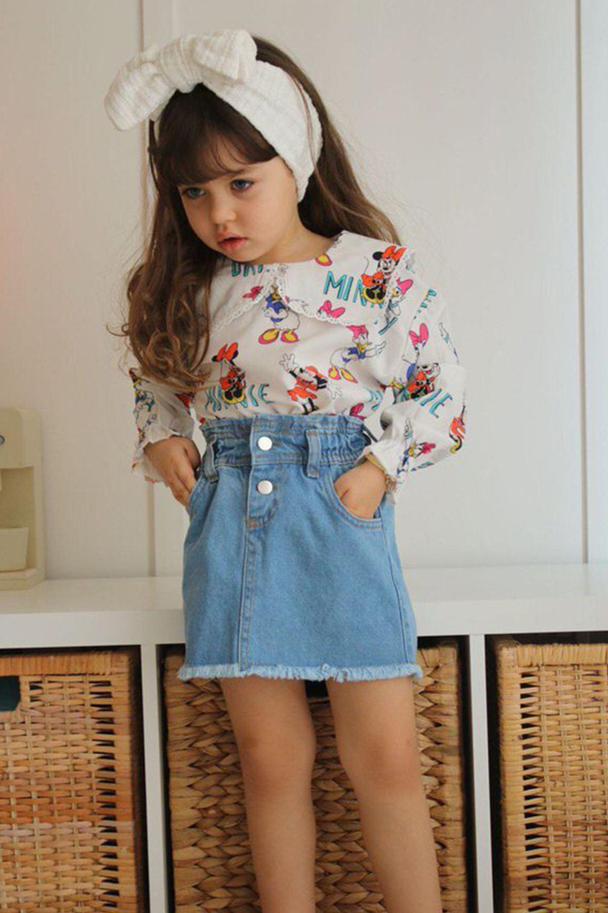 Minnie Denim Etekli Takım