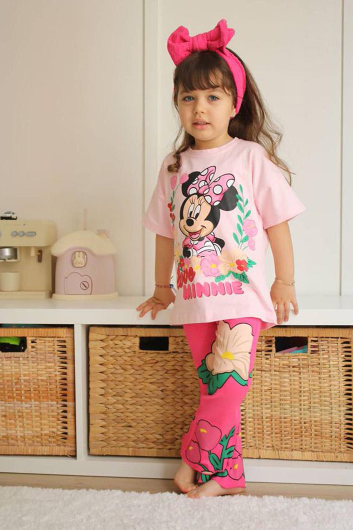 Minnie Mouse Taytlı Takım Pembe