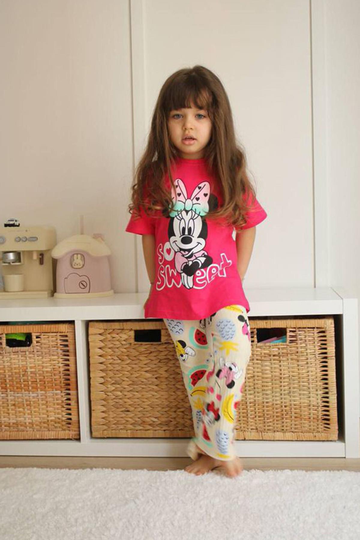 Minnie Taytlı Takım Fuşya