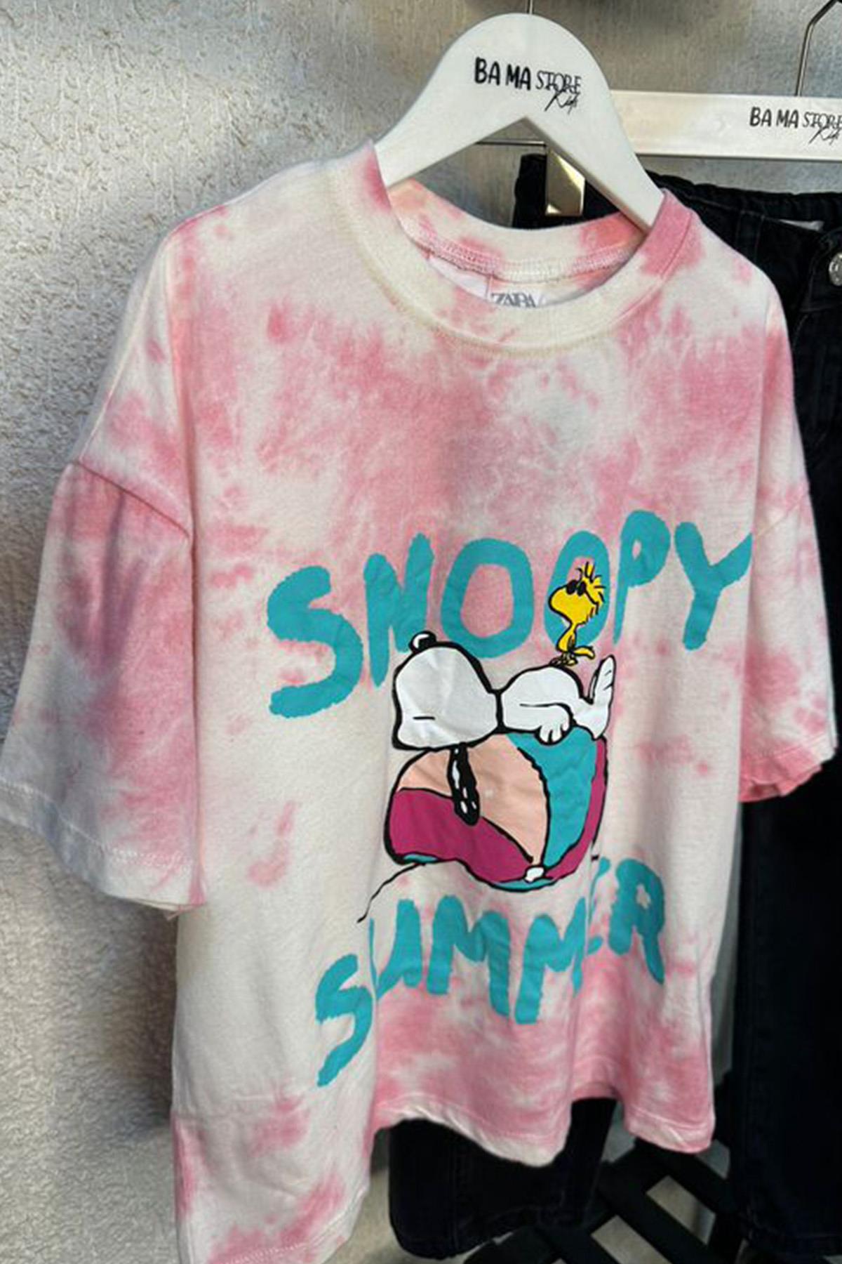 Snoopy Batik Tshirt Pembe