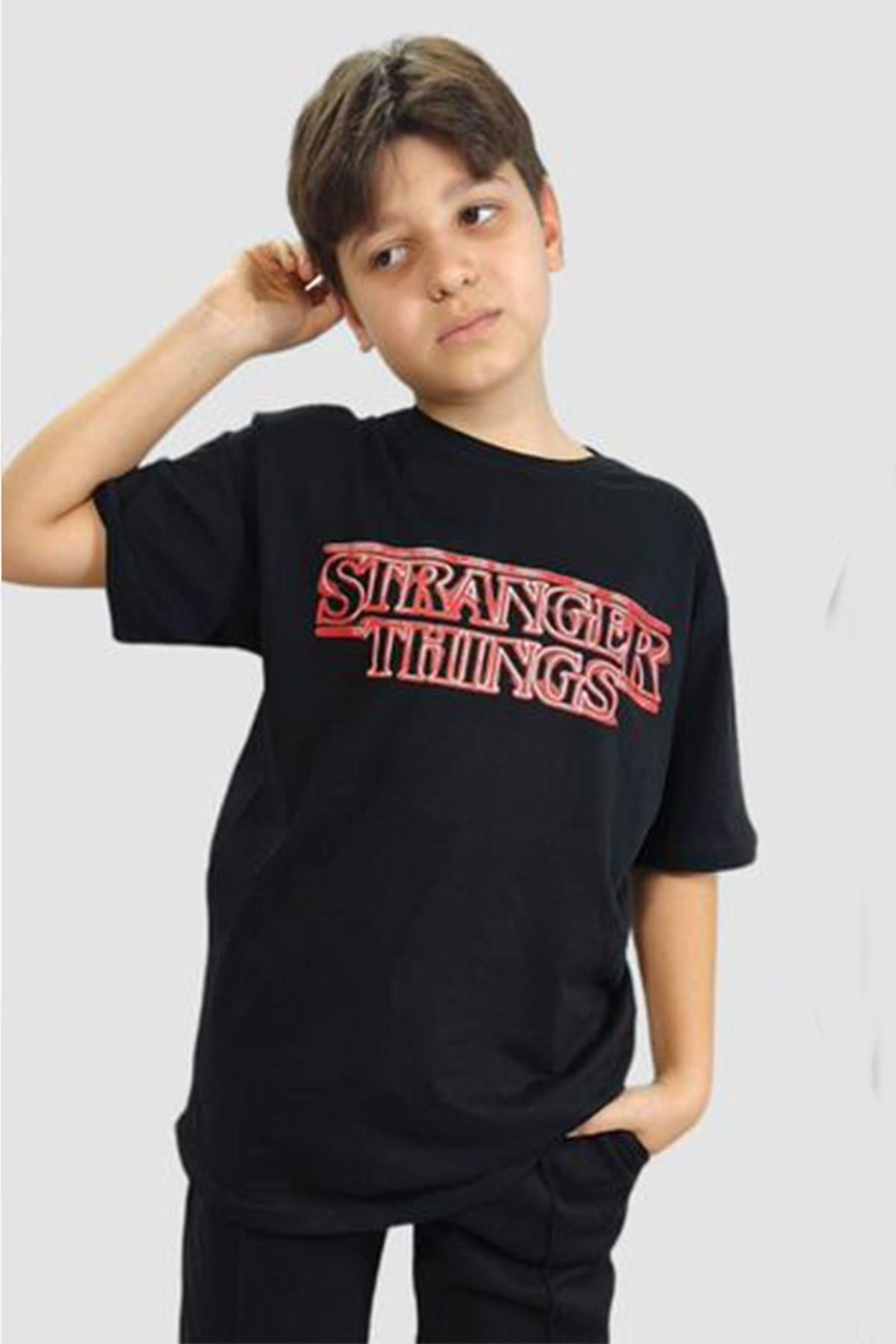 Stranger Things Tshirt Siyah