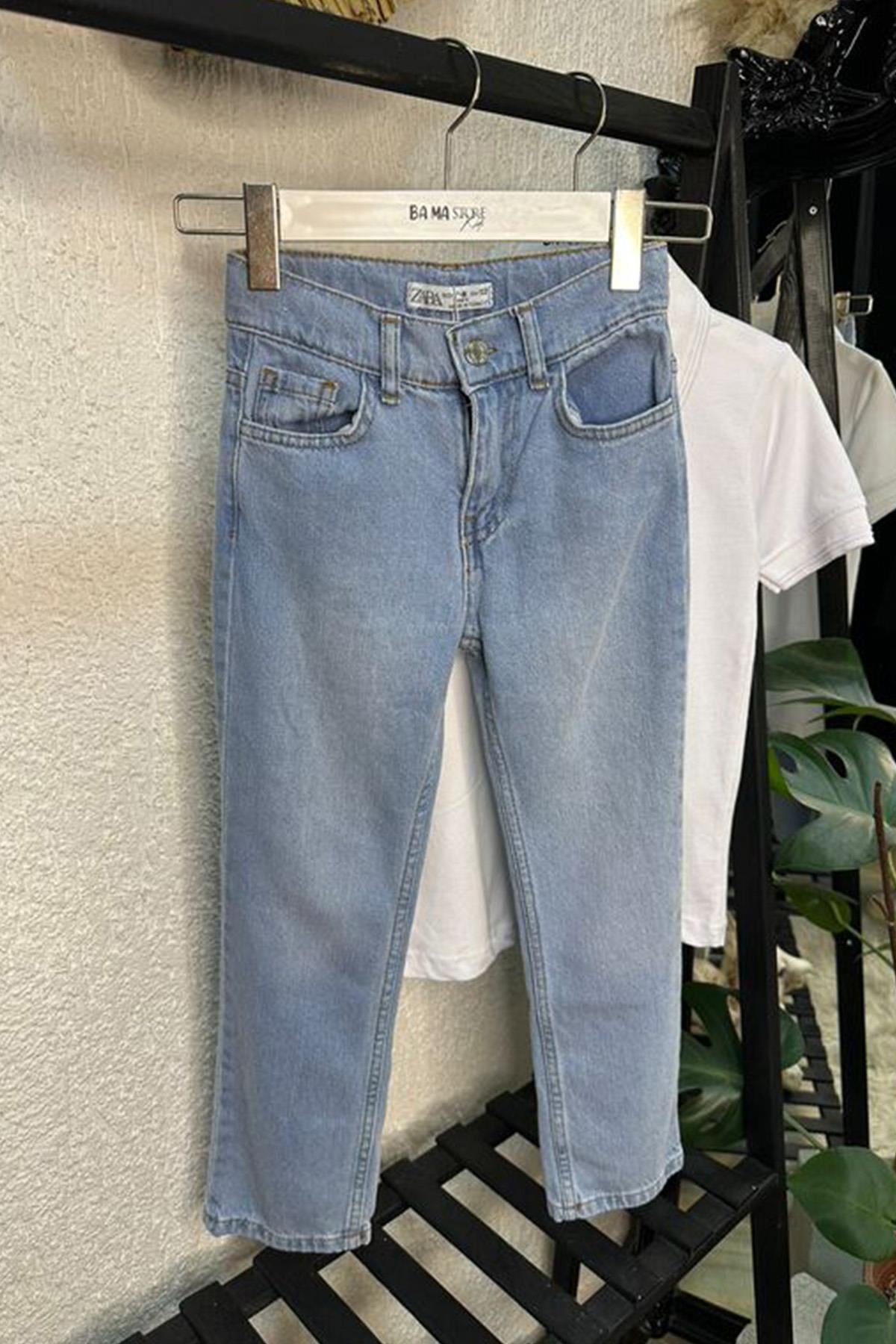 Unisex Denim Pantolon Mavi