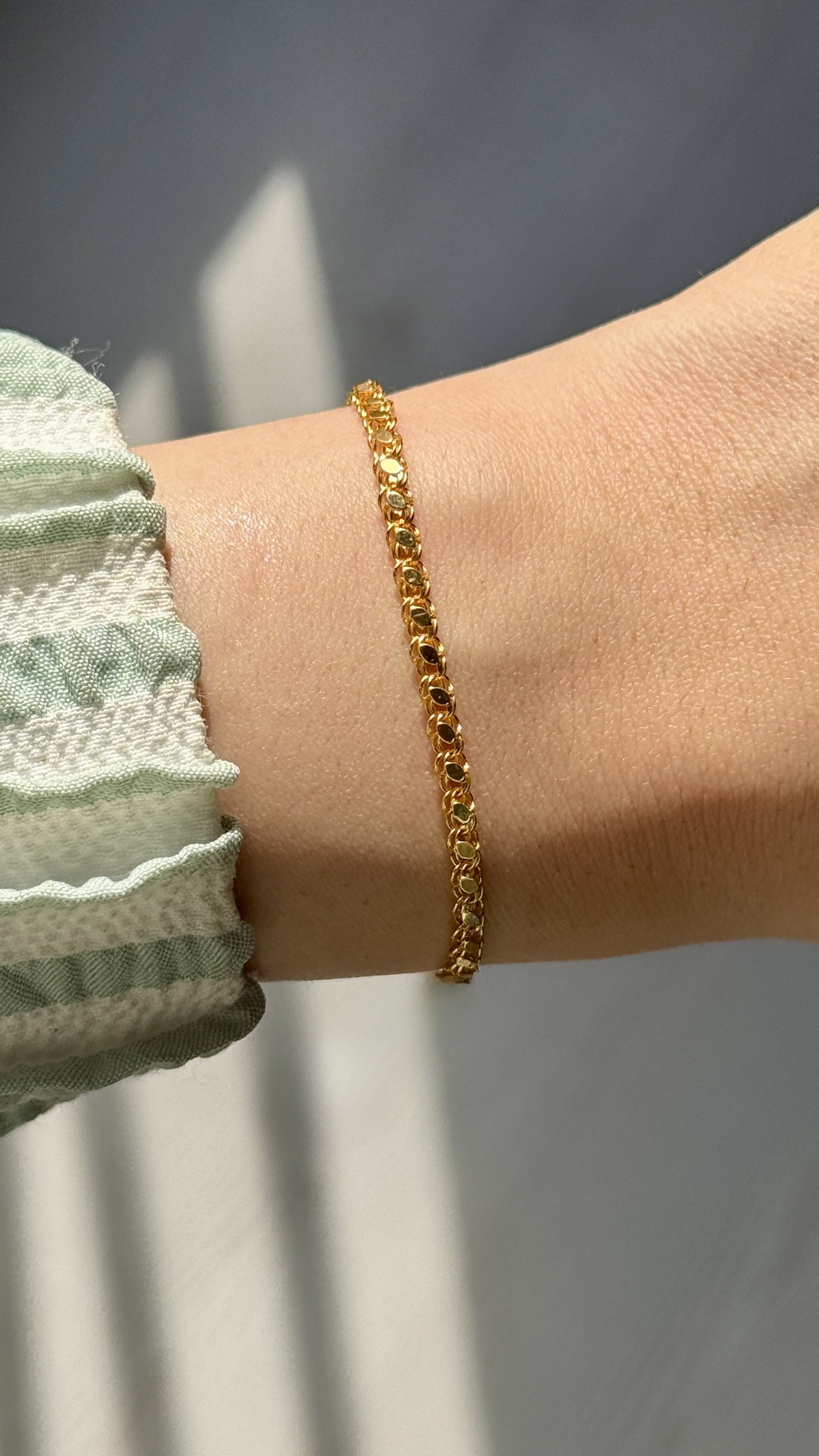 14 Ayar Minik Pullu Zincir Bileklik