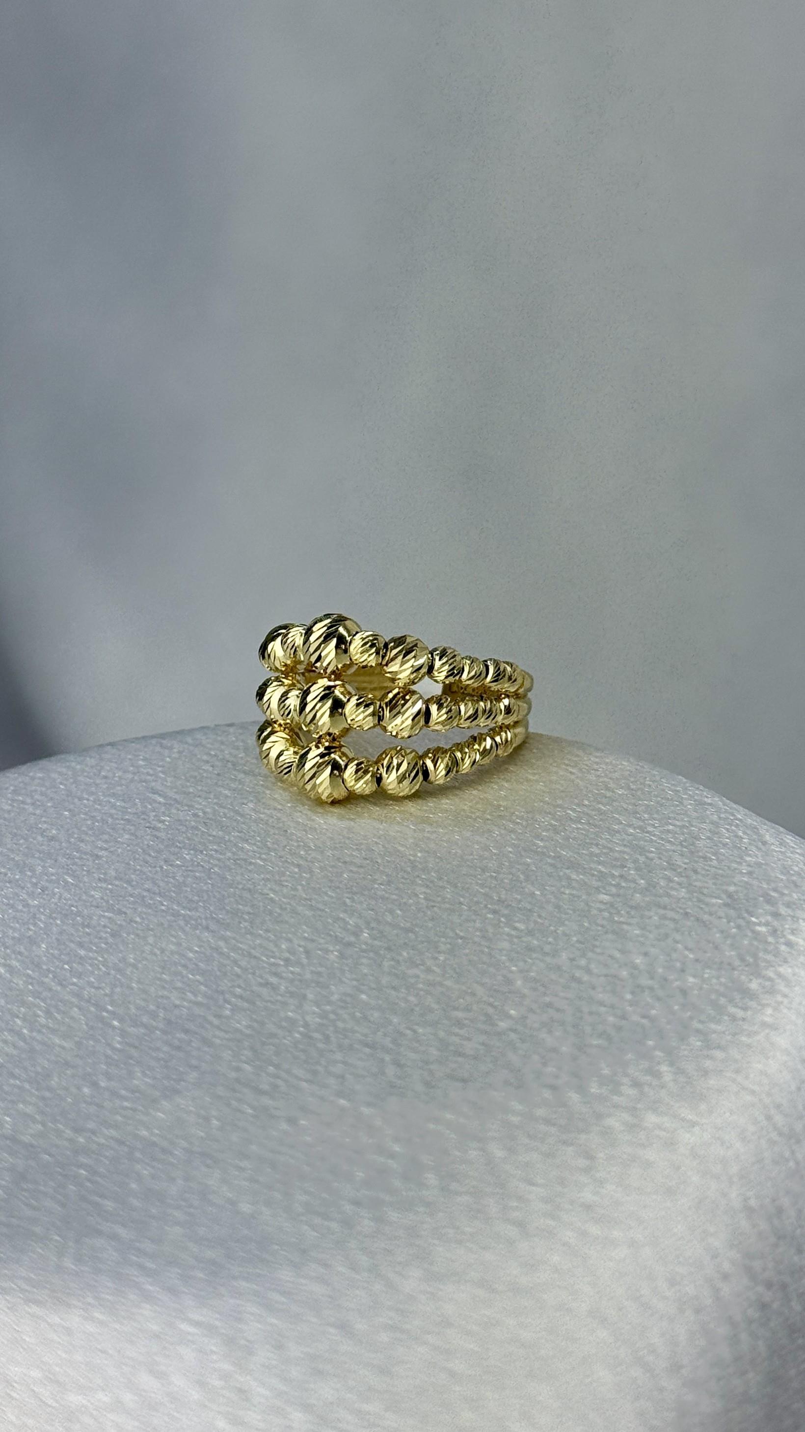 3 Sıra Dorika Toplu Altın Yüzük