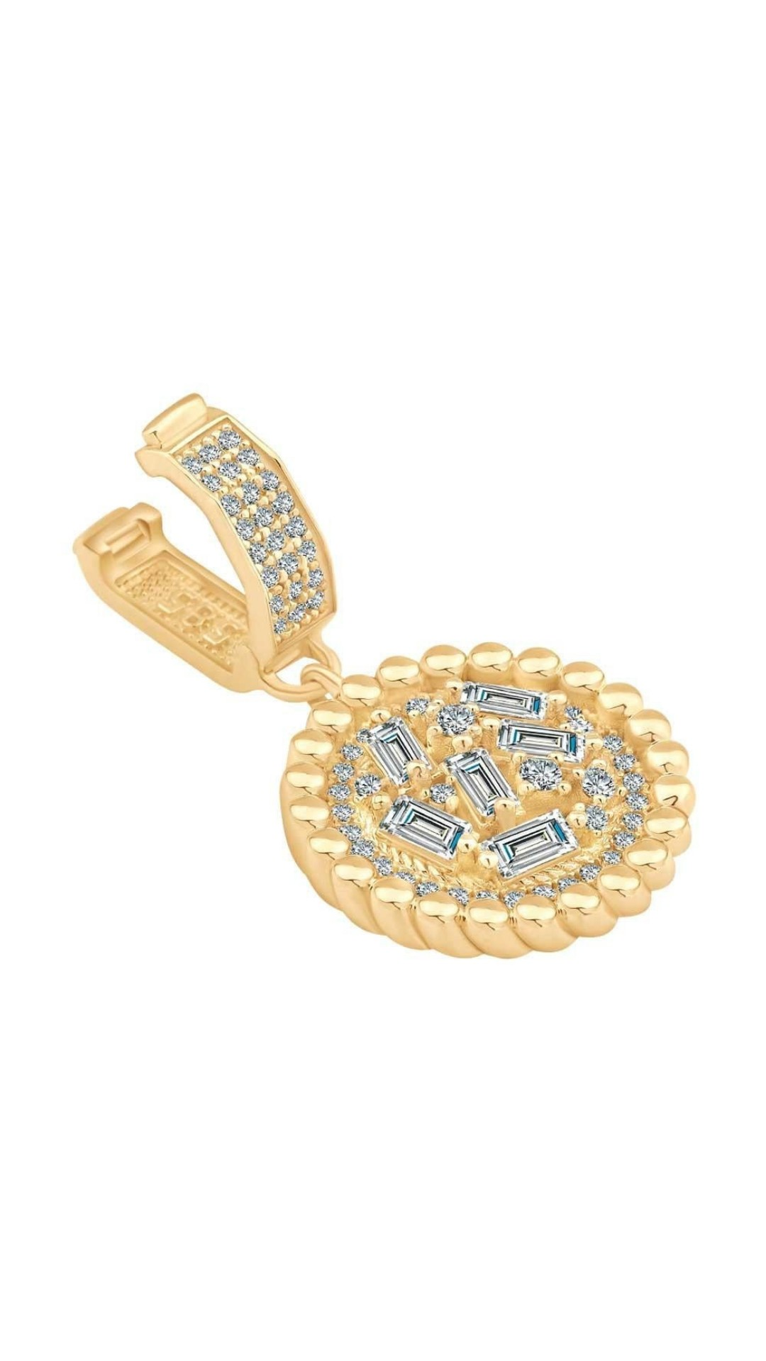 Baget Taşlı Yuvarlak Charm