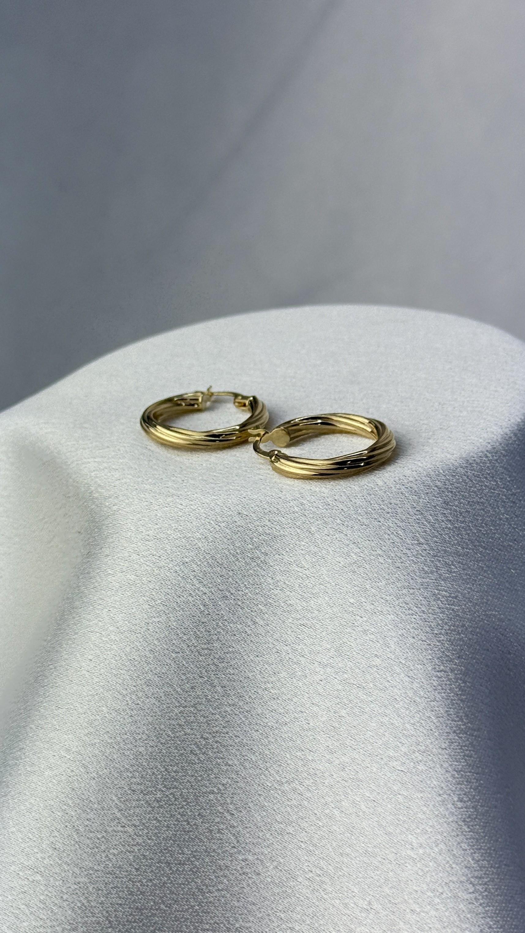 Burgu Halka Altın Küpe 