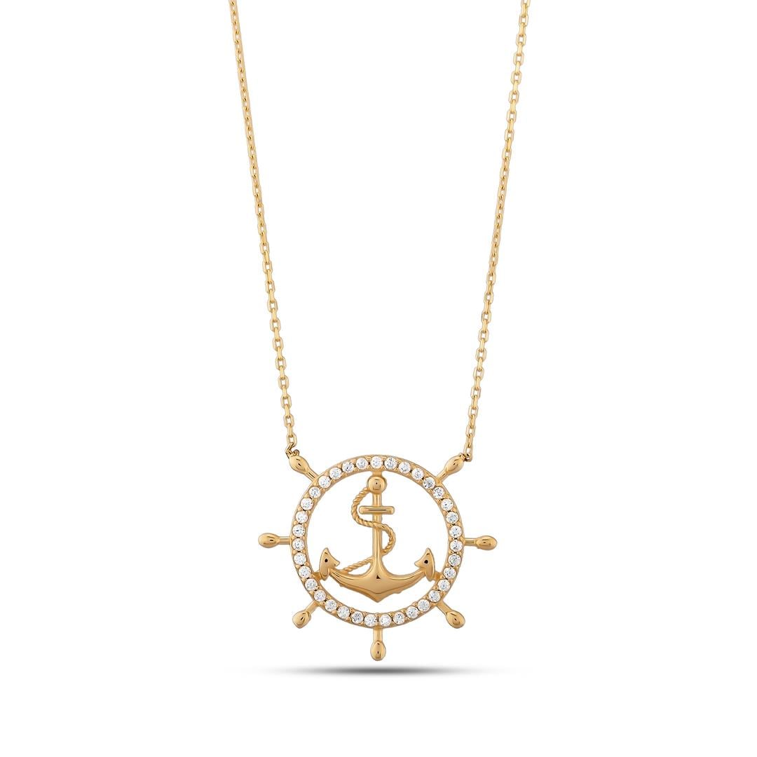 Çapa ve Dümen Figürlü Kolye