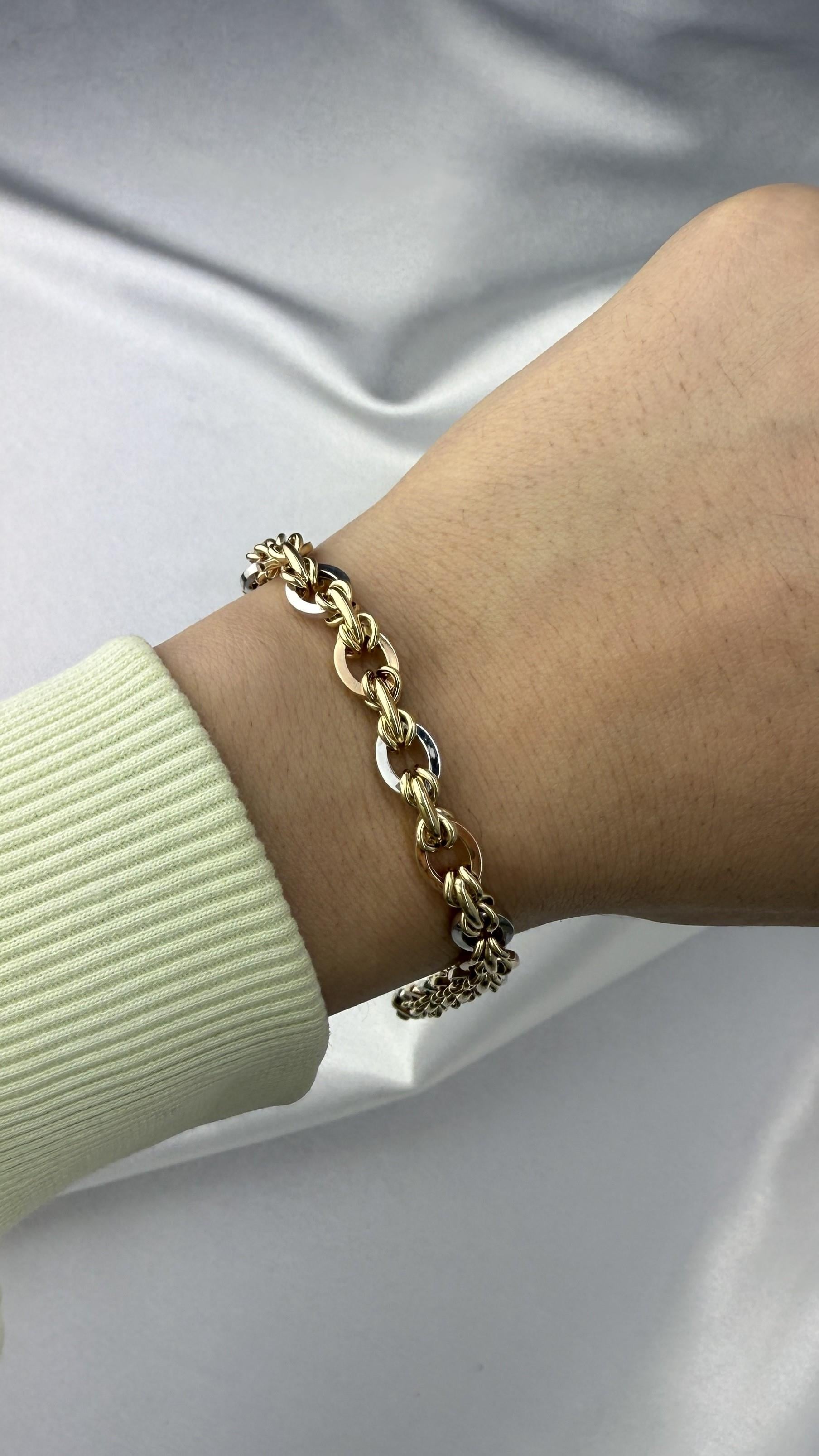 Çift Renk Elips Altın Bileklik