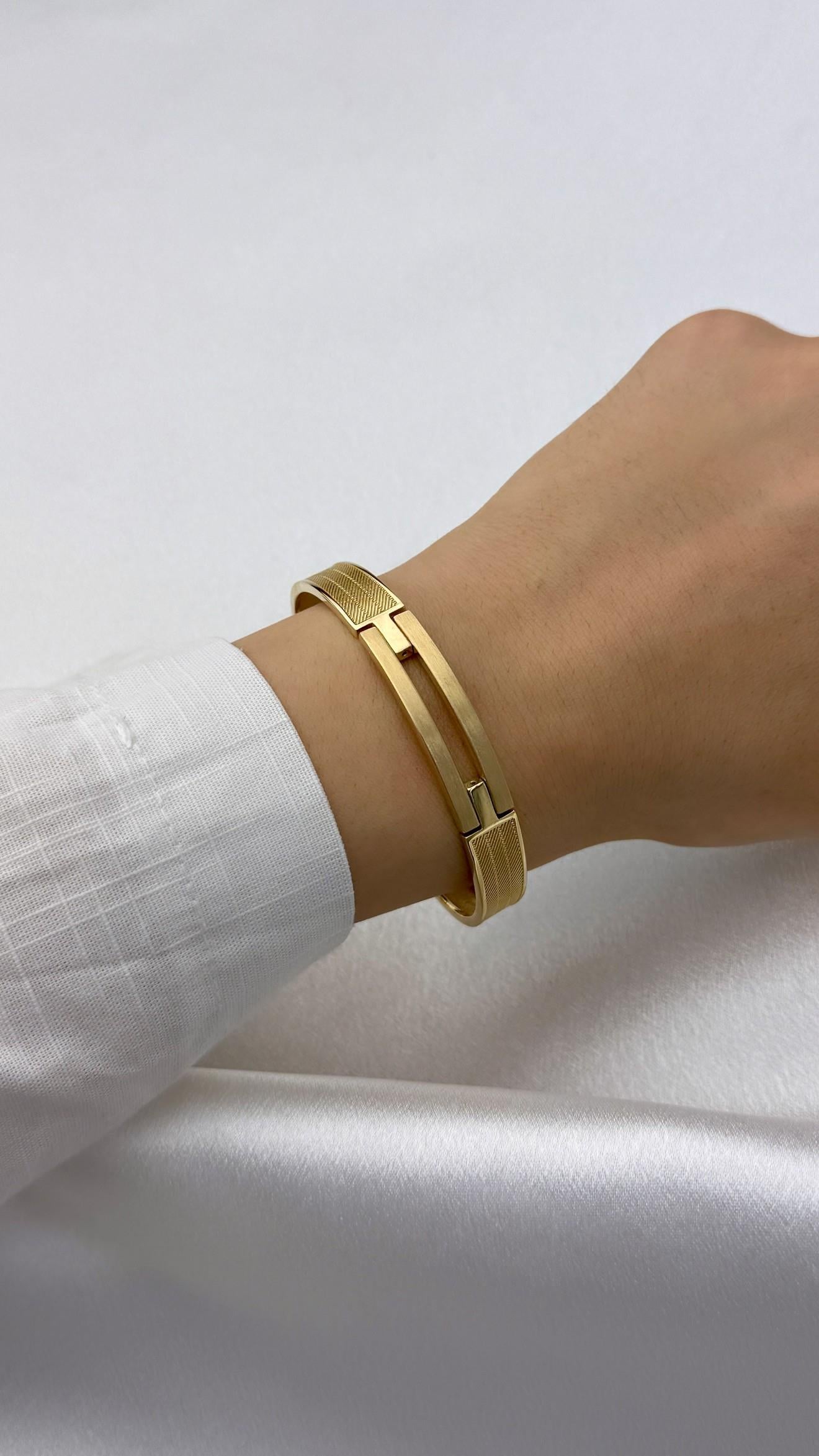 Çift Sıralı Altın Kelepçe Bilezik