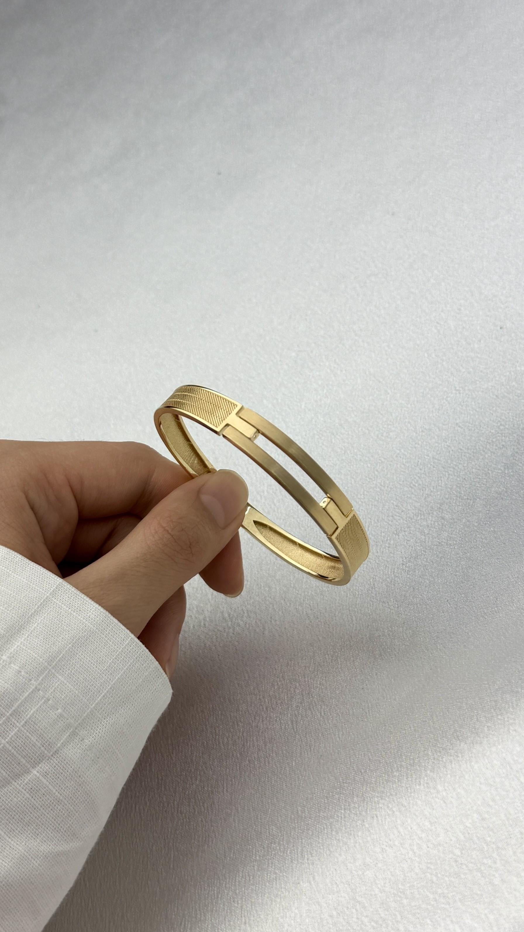 Çift Sıralı Altın Kelepçe Bilezik