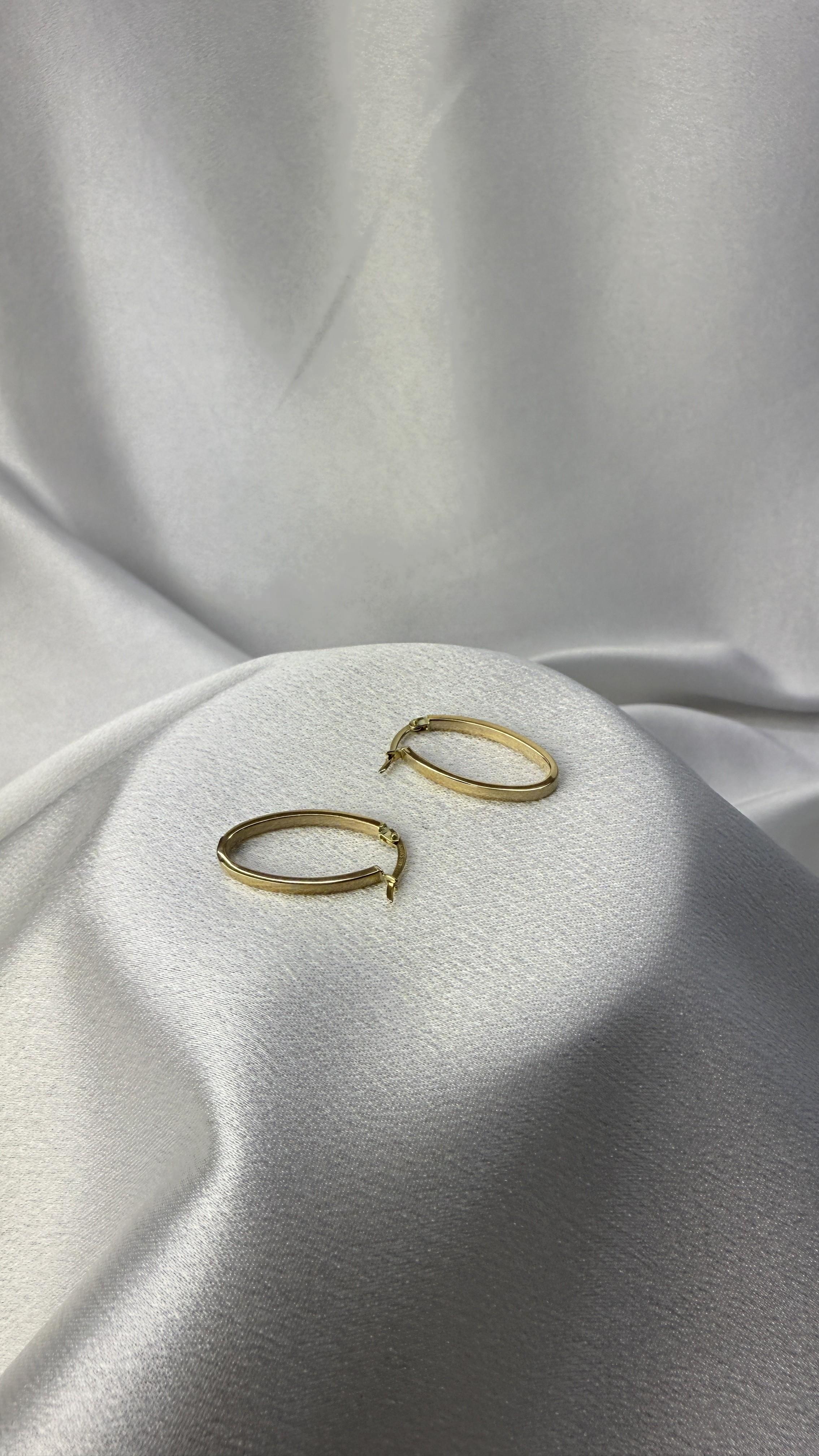 Elips Model Altın Küpe