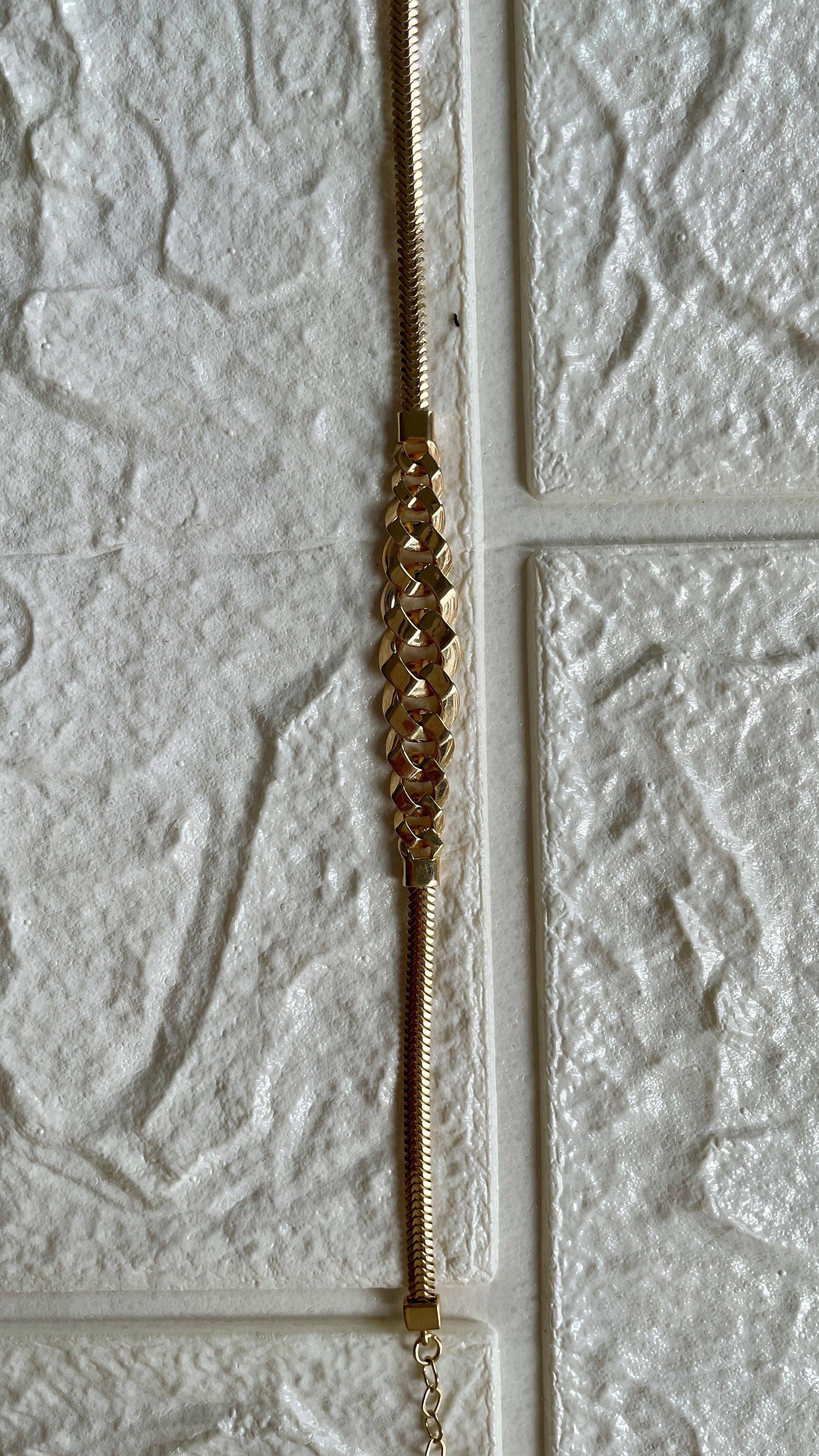 Halka Örgülü Altın Bileklik