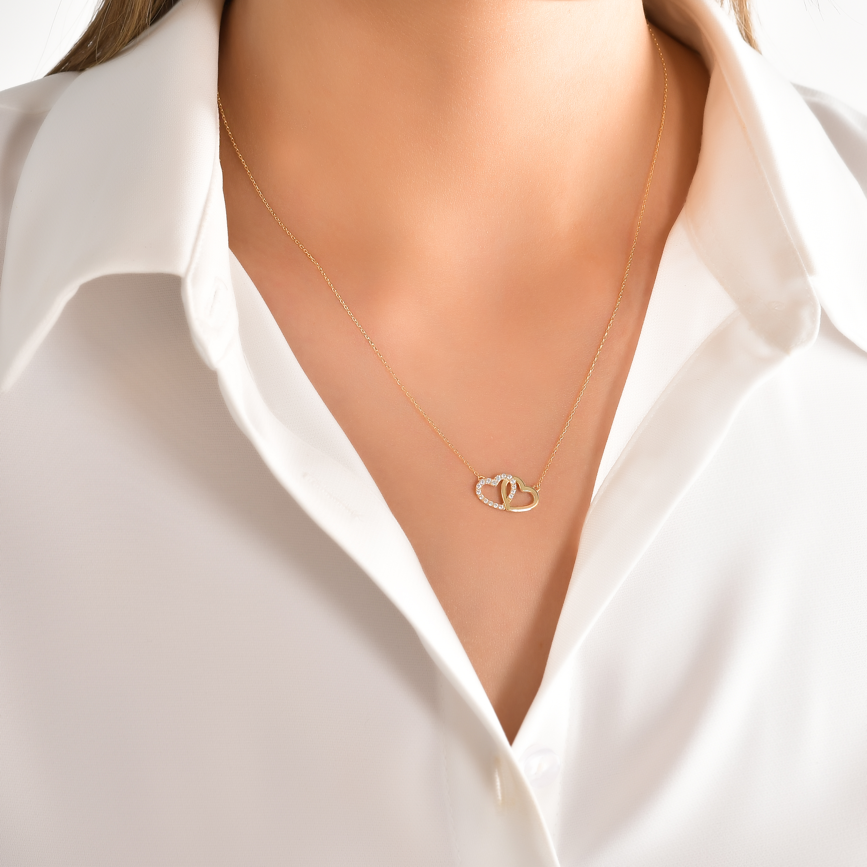 İç İçe Geçen Kalp Kolye