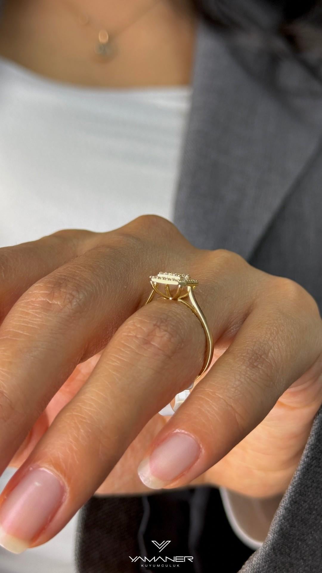 Kare Model Baget Yüzük