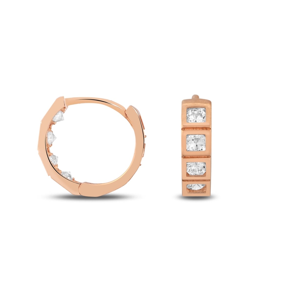 Rose Gold Taşlı Kadın Küpe