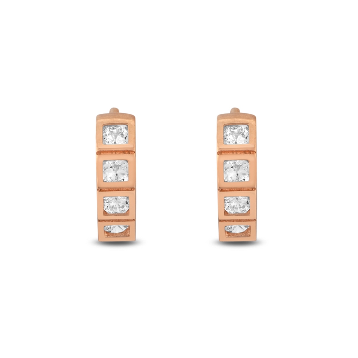 Rose Gold Taşlı Kadın Küpe