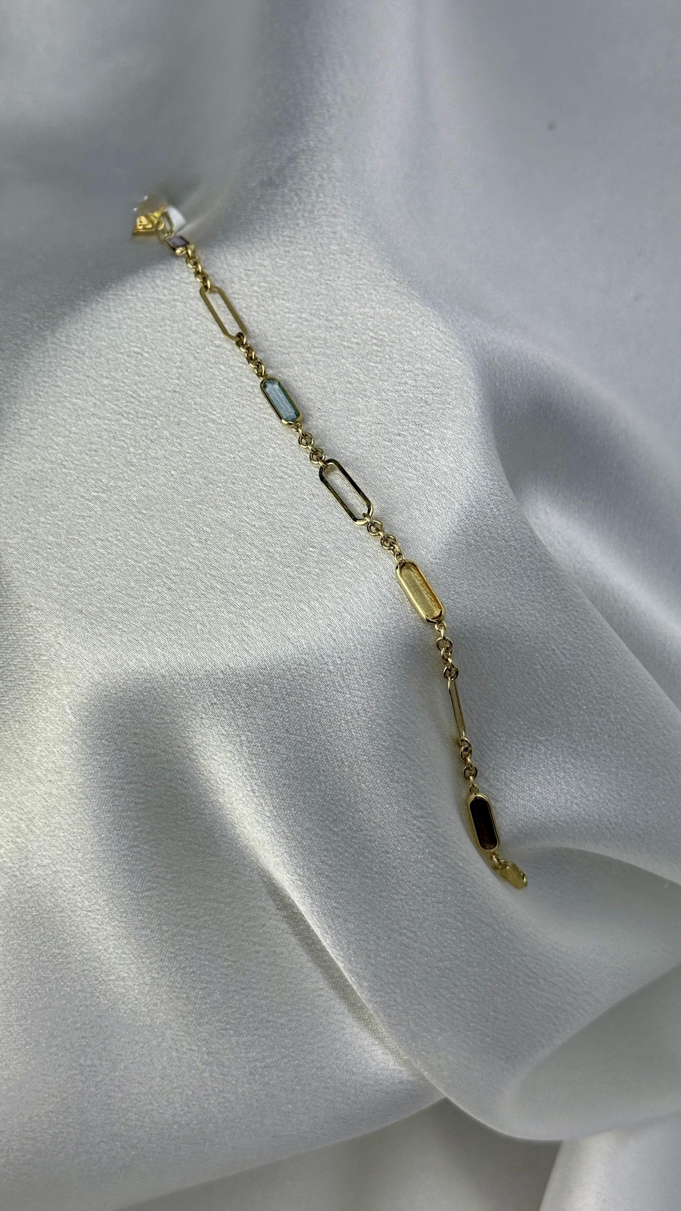 Renkli Ataç Altın Bileklik