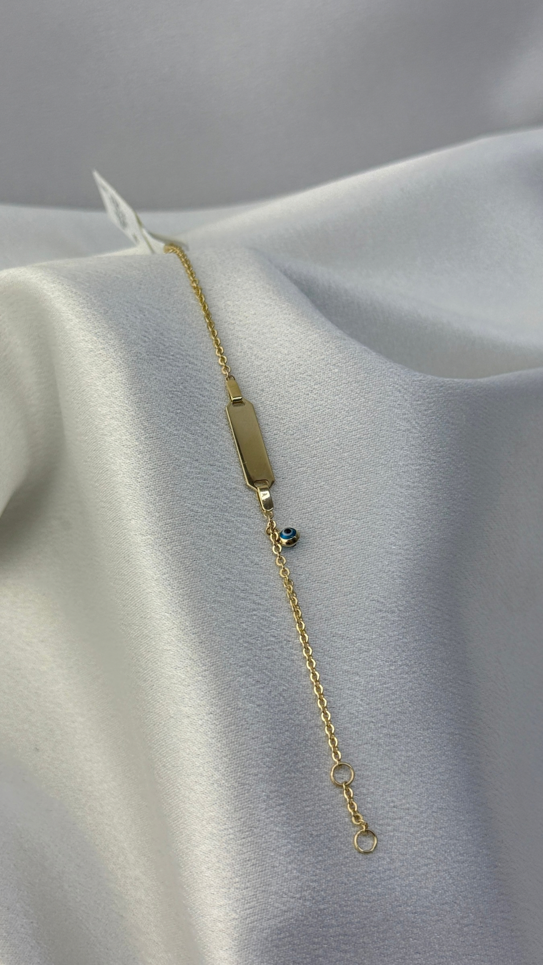 Sallantılı Nazar Boncuklu Plakalı Unisex Çocuk Bilekliği