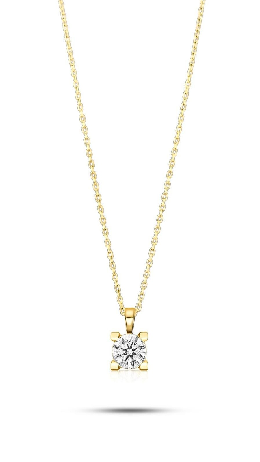 Sarı Altın Tektaş Kolye 