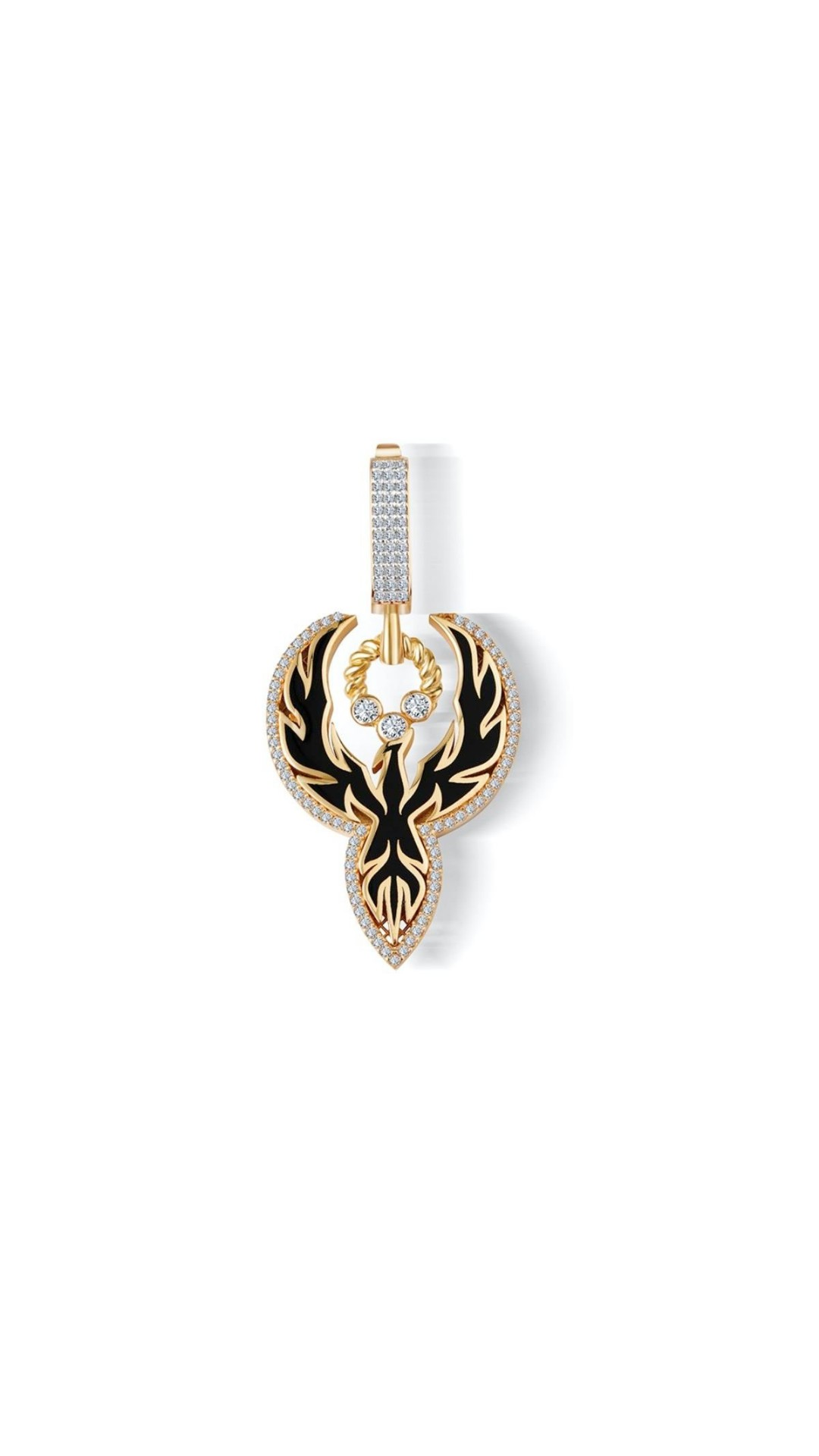 Siyah Mineli Anka Kuşu Charm