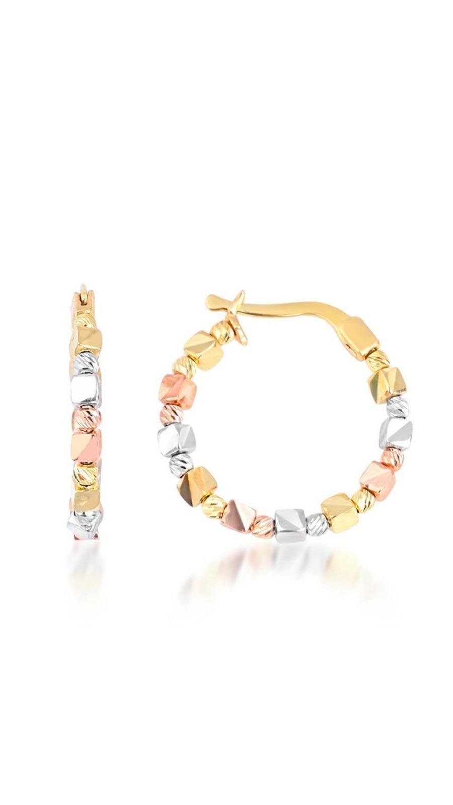 Üç Renk Küp Küp Halka Küpe