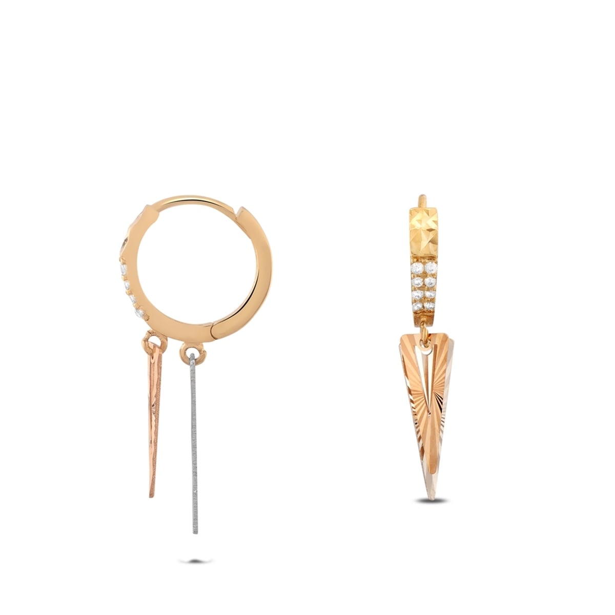 Gold Taşlı Kadın Küpe