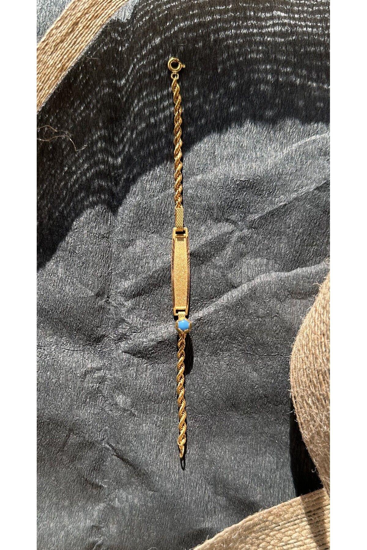 Unisex Bebek Künyesi Altın Bileklik