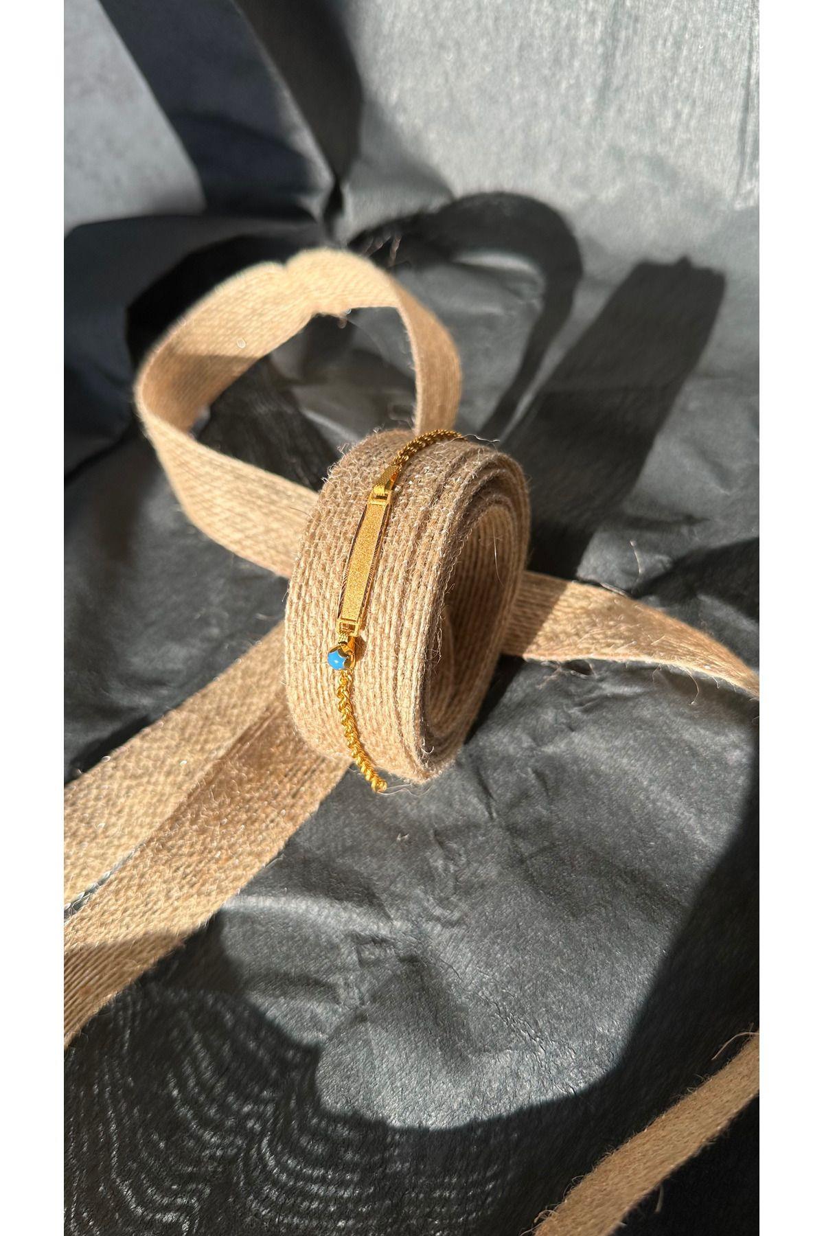 Unisex Bebek Künyesi Altın Bileklik