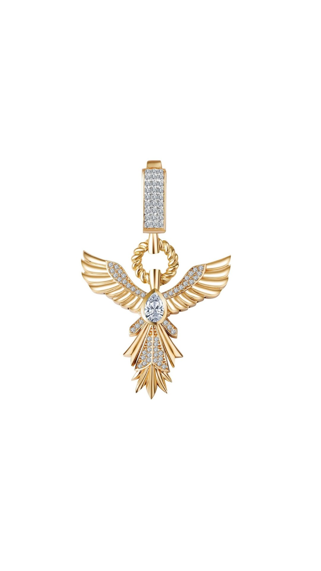 Zümrüt Taşlı Anka Kuşu Charm