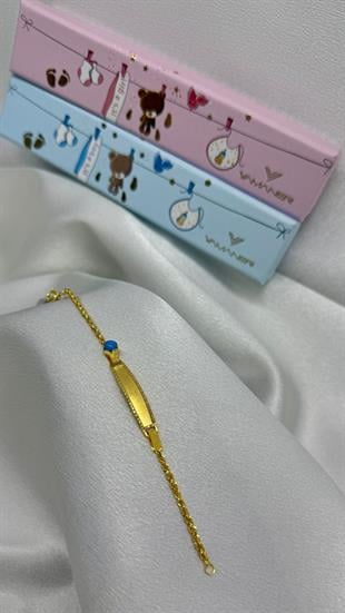 14 Ayar Plakalı Bebek Künyesi