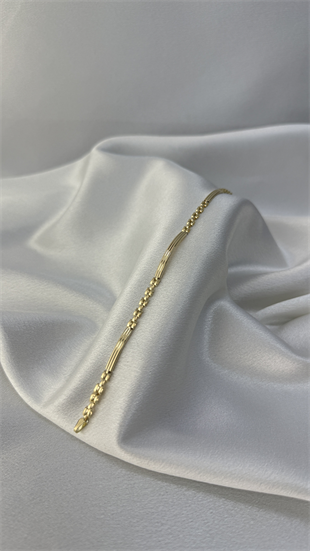 14 Ayar Plaka Geçişli Unisex Bileklik