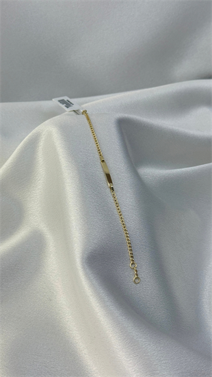 14 Ayar Unisex Plakalı Çocuk Bileklik