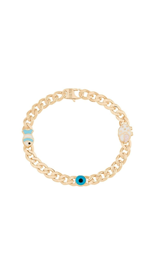 3 Figürlü Gurmet Çocuk Bilekliği (Balık-Nazar Boncuğu-Kuzu)