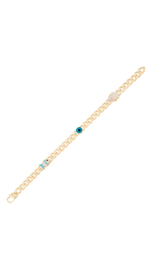 3 Figürlü Gurmet Çocuk Bilekliği (Balık-Nazar Boncuğu-Kuzu)