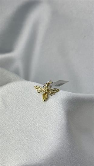 Arı Figürlü Altın Kolye Ucu